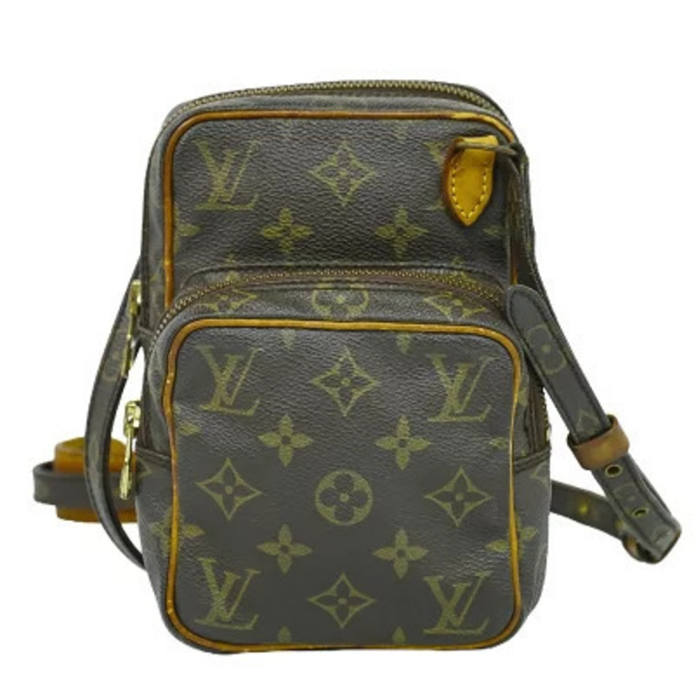Louis Vuitton LV Amazon Monogram Shoulder Bag Canvas Leather Brown